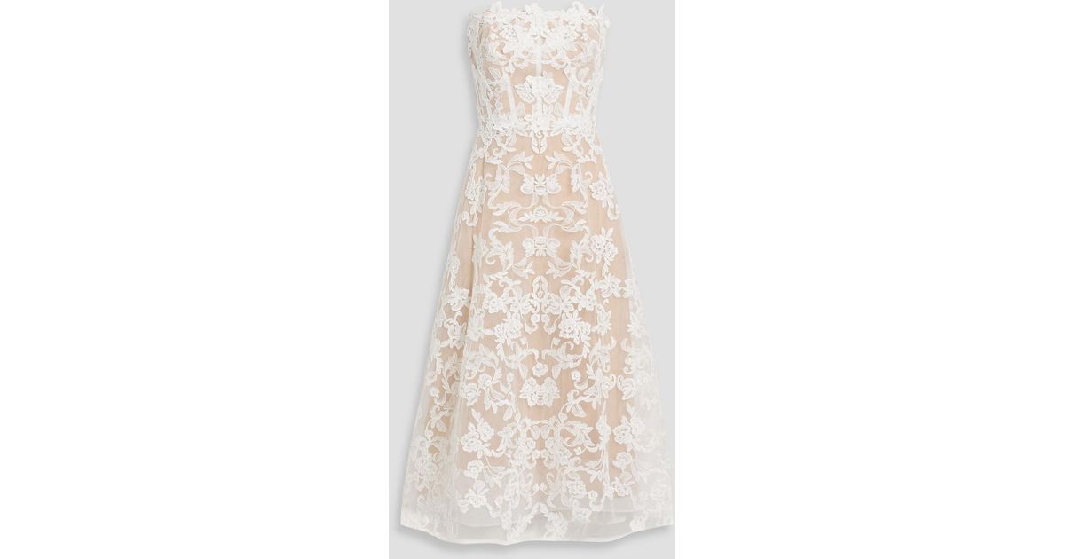 Marigold Ruched Strapless Midi Dress