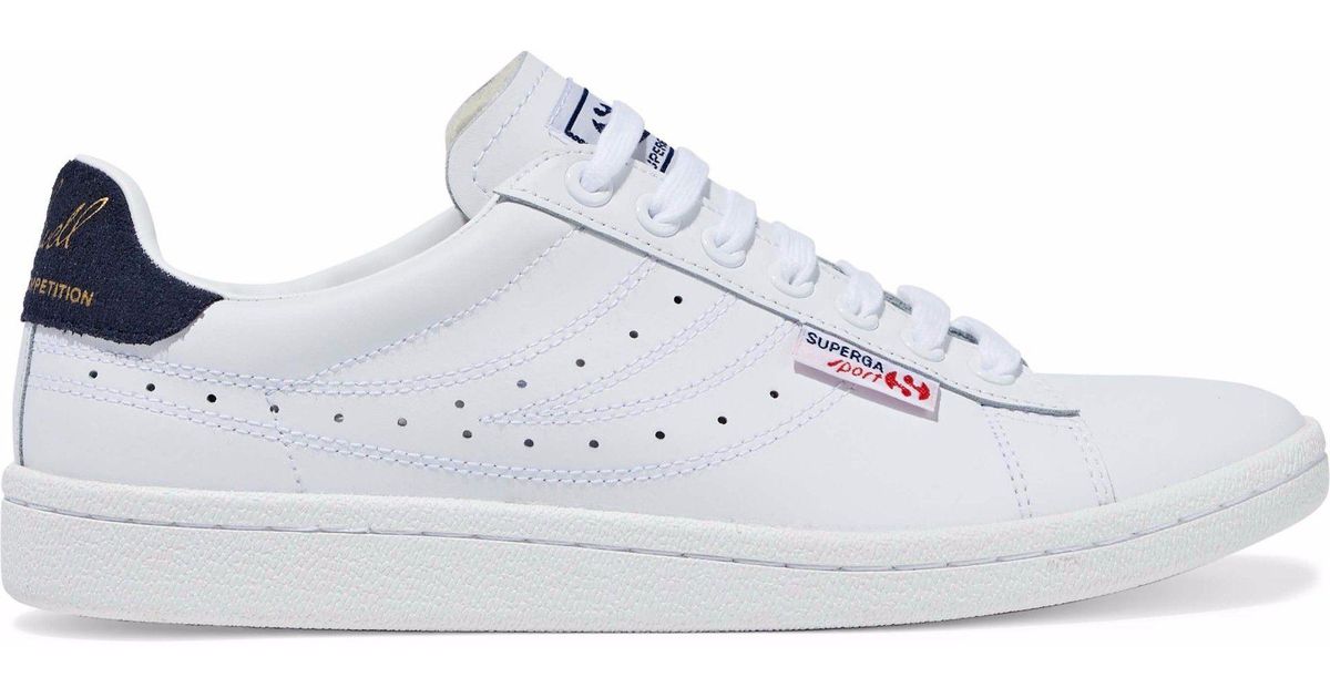 superga perforated leather sneakers