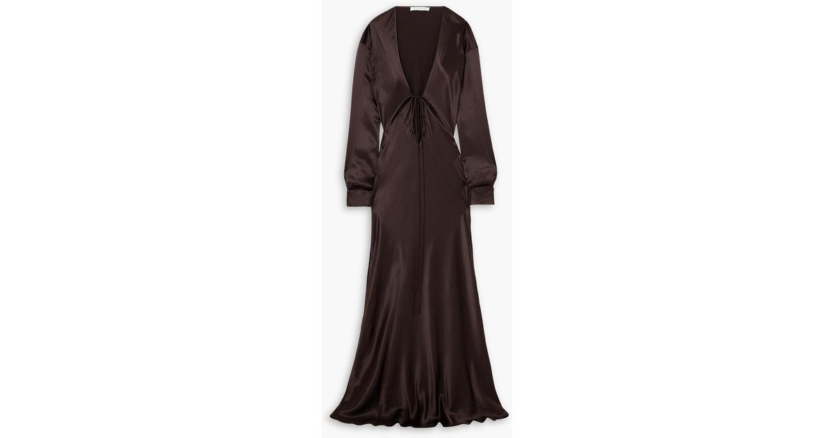 christopher esber triquetra cutout silk-satin maxi dress CHRISTOPHER ESBER Triquetra Cutout Silk-Satin Maxi Dress