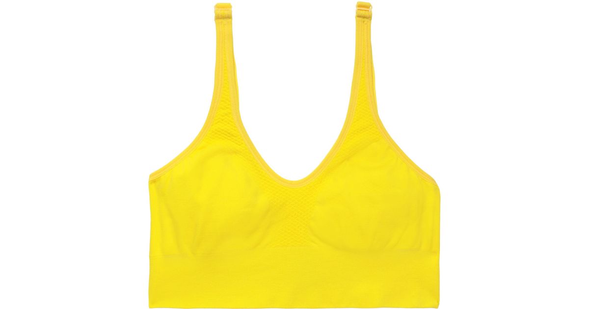 bright yellow sports bra