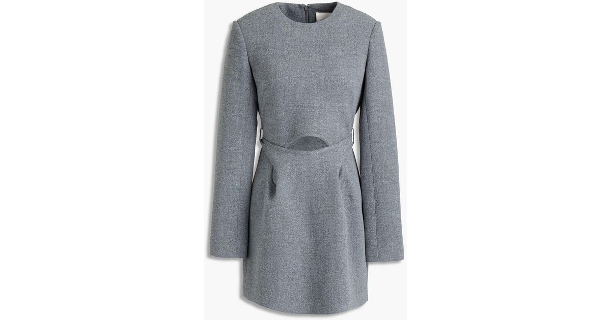 Dion Lee Cutout Mélange Crepe Mini Dress in Grey Womens Clothing Skirts Mini skirts 