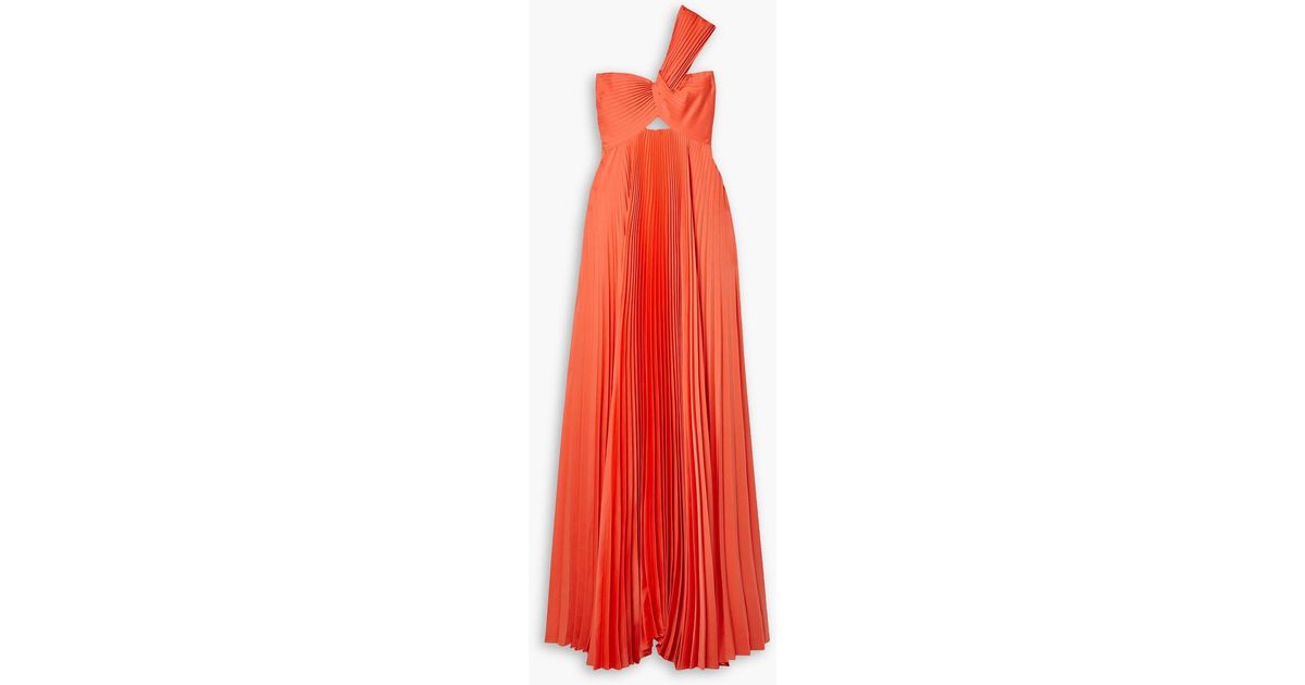 open lace back dress Nesta Satin Pleated Cut-Out Gown – Minuet Apparel main image 1