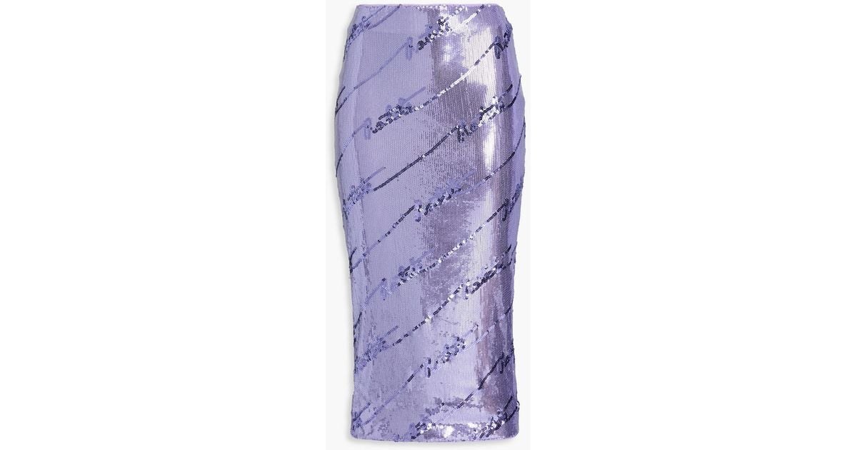 ROTATE BIRGER CHRISTENSEN Sequinned Midi Skirt in Purple | Lyst