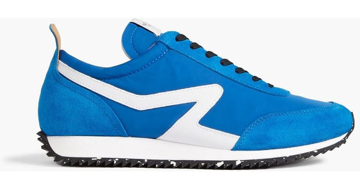 Rag & Bone Retro Runner Color-block Suede And Shell Sneakers in Blue ...
