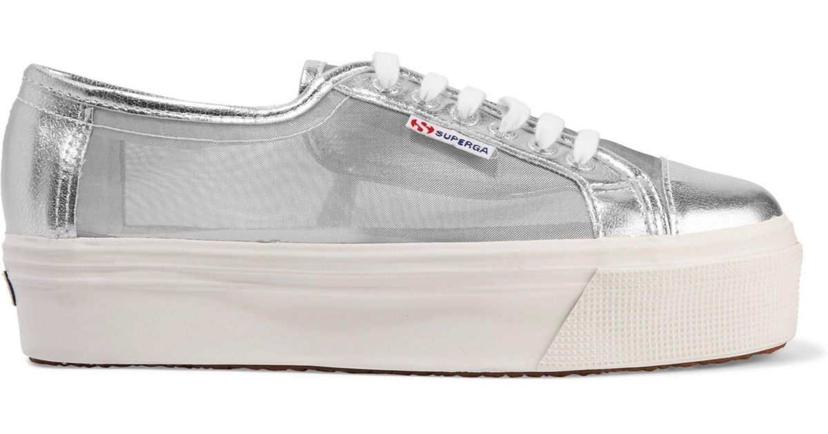 superga silver platform