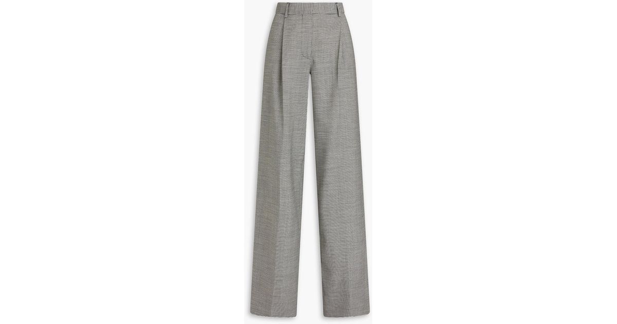 Altuzarra Houndstooth Stretch-wool Wide-leg Pants in Grey