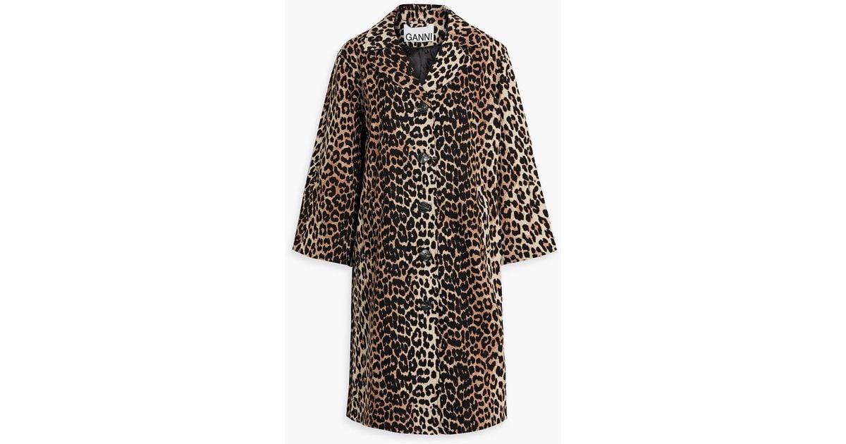 Ganni leopard coat discount
