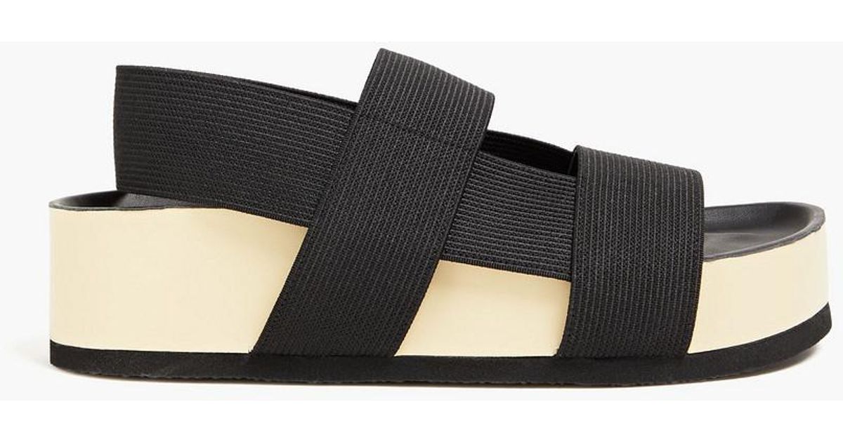 Neous Cutout Canvas Platform Sandals in Black | Lyst UK