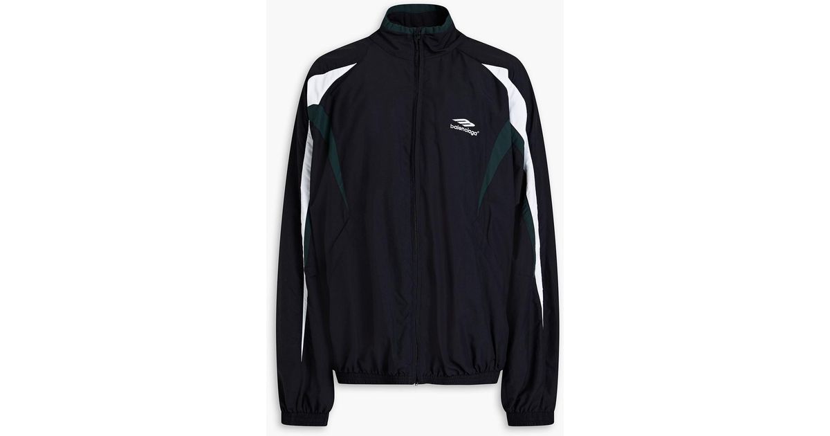 Balenciaga Black Oversized Color block Shell Zip up Jacket for men