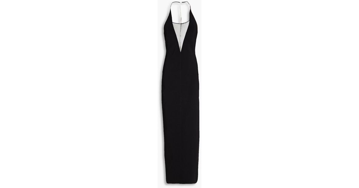 Galvan London Stella Crystal embellished Stretch knit Maxi Dress