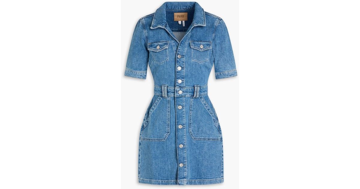 PAIGE Mayslie Denim Mini Shirt Dress in Blue Lyst UK