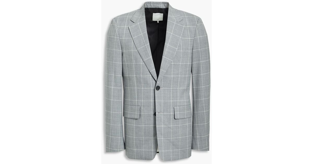 Sandro Checked Wool Blazer in Gray for Men | Lyst