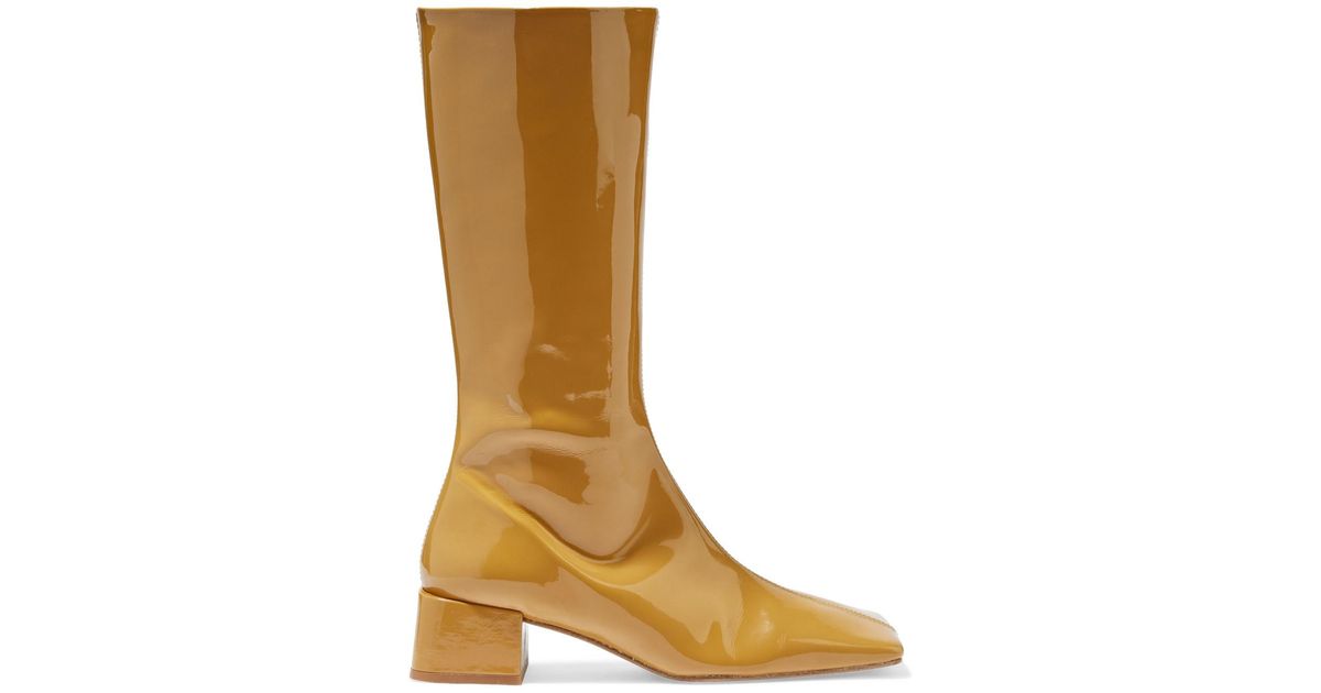 Miista Ember Patent-leather Boots in Natural | Lyst