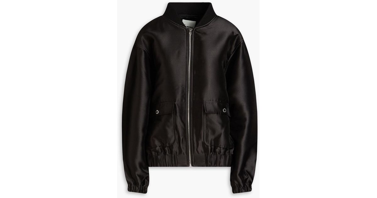 Sandro Satin-twill Bomber Jacket in Black Lyst UK