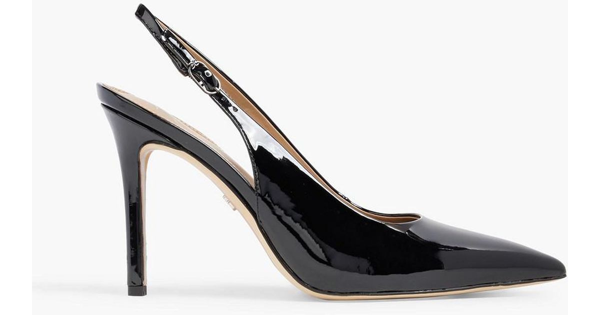 Sam Edelman Hazel Faux Patent leather Slingback Pumps in Black