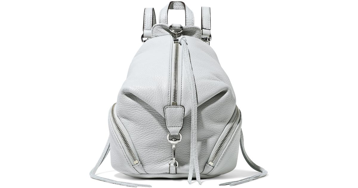 Rebecca Minkoff Pebbled-leather Backpack Light Gray - Lyst