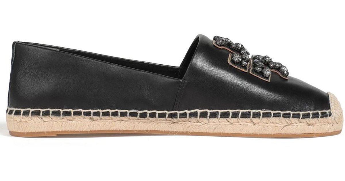 tory burch ines embellished leather espadrilles
