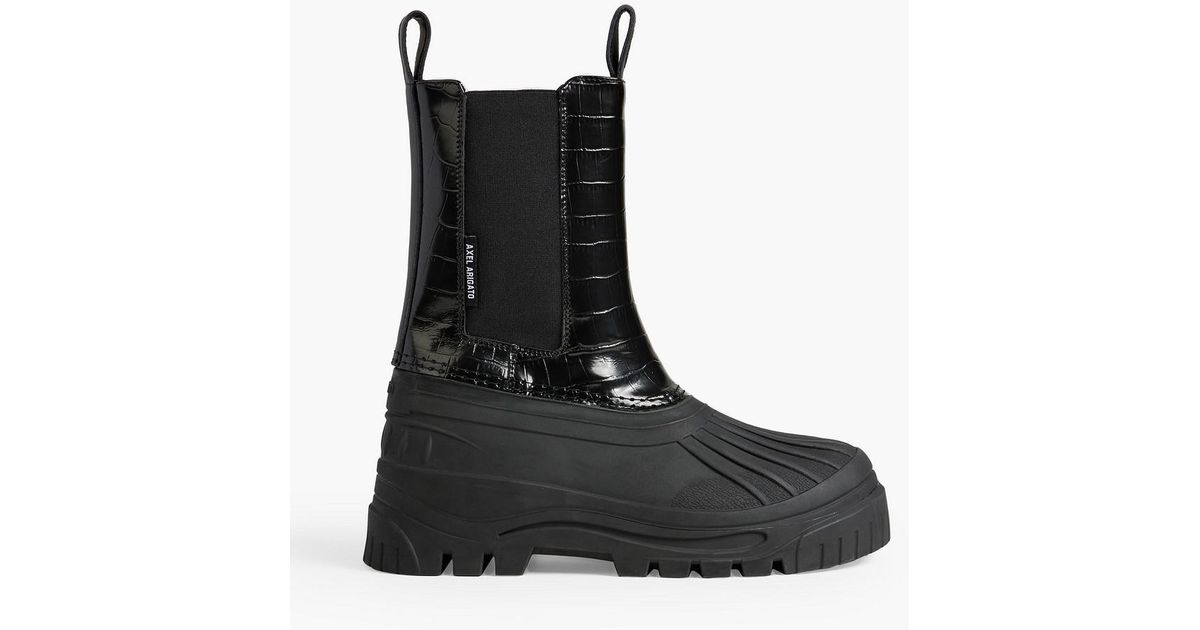 Axel Arigato Cryo Rubber And Glossed Croc-effect Leather Chelsea Boots ...