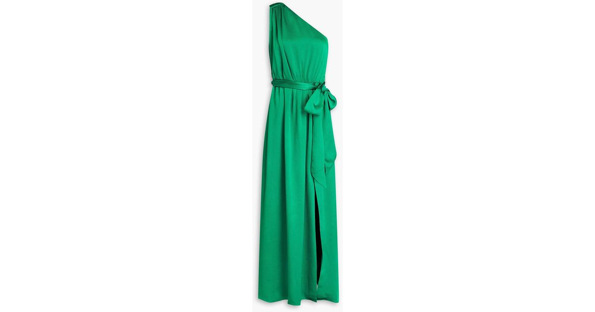 Monique One Shoulder Satin Maxi Gown (Burgundy) main image 1