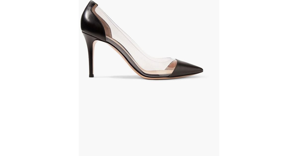 Gianvito Rossi Plexi 85 Leather And Pvc Pumps in Black Lyst