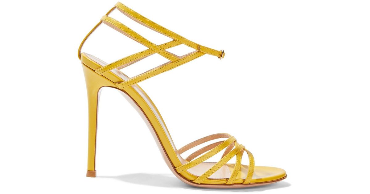 Gianvito Rossi Myriam 105 Leather Sandals in Yellow - Lyst