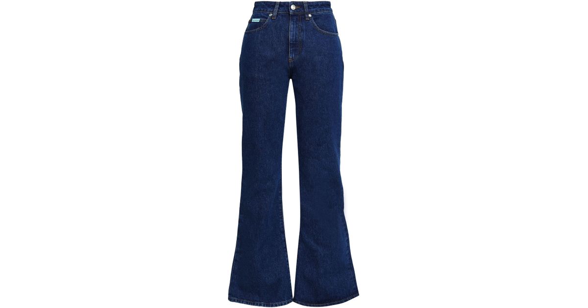 ALEXACHUNG Konawa High-rise Flared Jeans Mid Denim in Blue - Save 19% ...