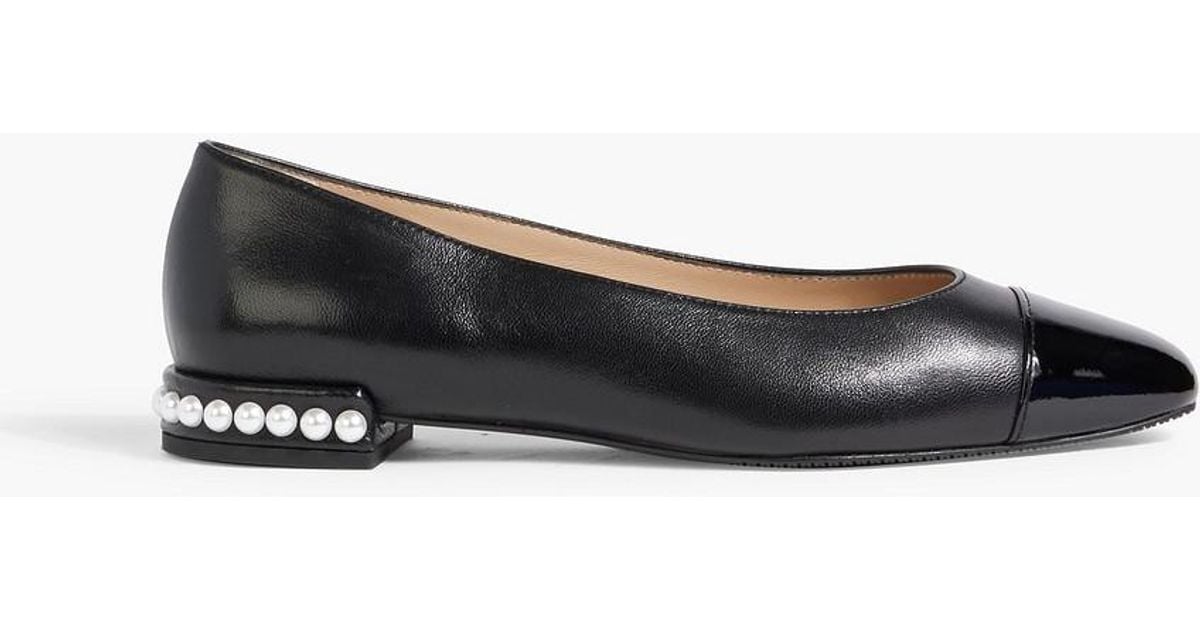 Stuart Weitzman Gold Fabric Ballet Flats