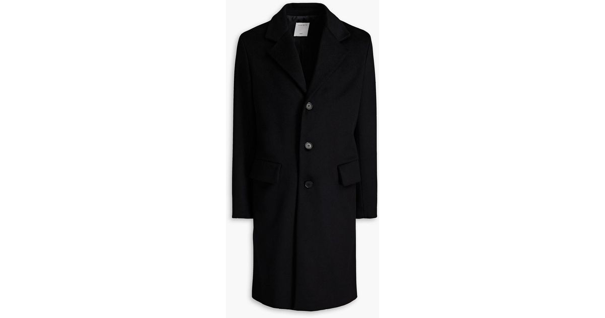 Sandro Wool And Cashmere-blend Coat in Black for Men | Lyst UK