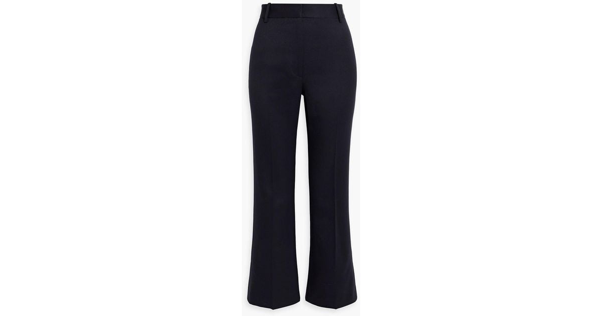 Nili Lotan Corette Wool-twill Straight-leg Pants in Blue