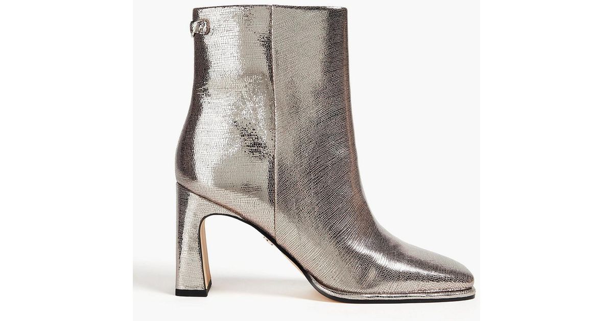 Sam Edelman Irie Textured leather Ankle Boots in White Lyst UK