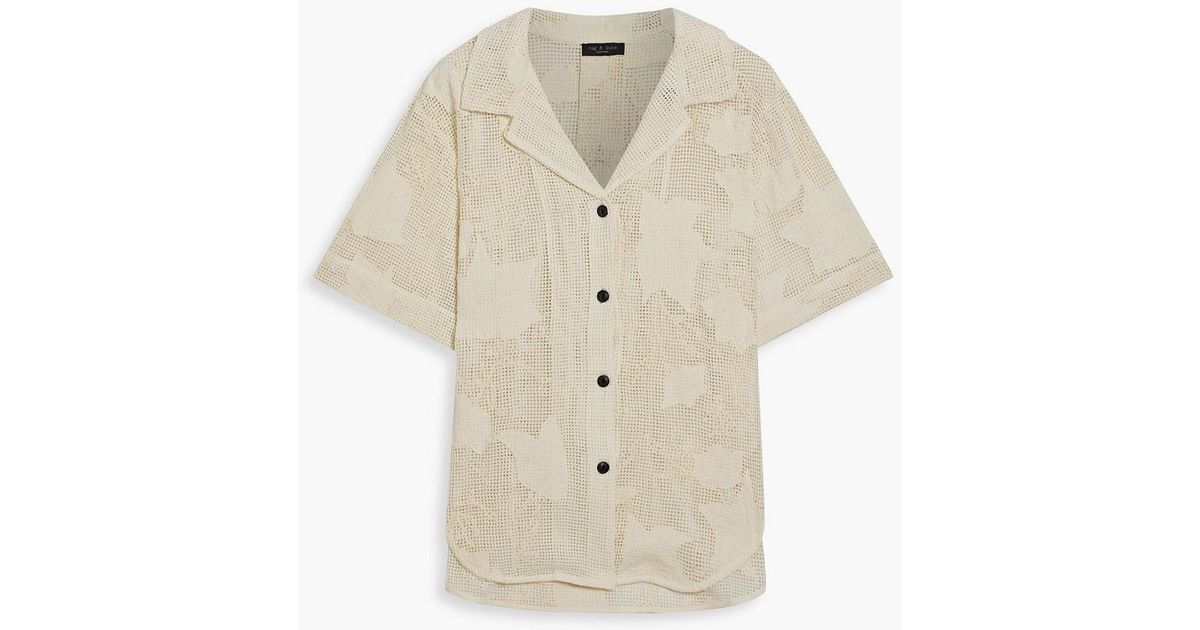 Rag & Bone Mare Cotton-mesh Shirt in Natural | Lyst