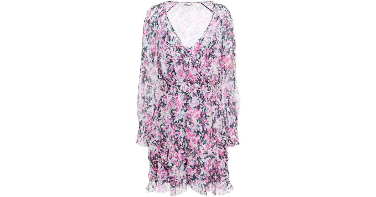 Silk-georgette Mini Dress in Baby Pink 