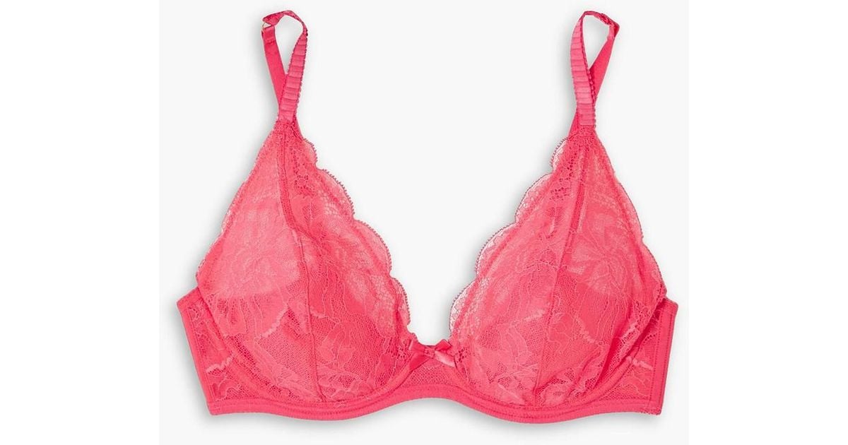 Agent Provocateur Bernie Leavers Lace And Tulle Underwired Bra in Pink ...