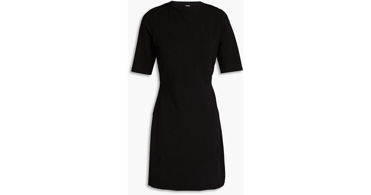 Monrow Cutout Stretch-cotton Jersey Mini Dress in Black | Lyst