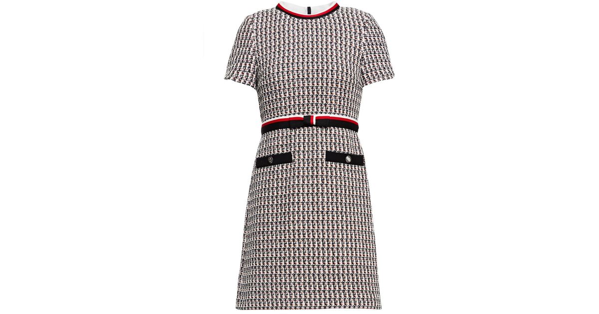 Maje Rivi Metallic Cotton-blend Tweed Mini Dress | Lyst