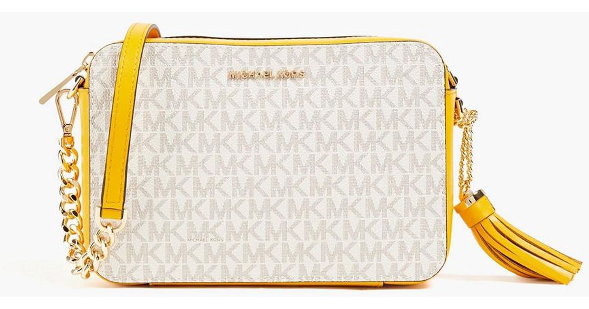 MICHAEL Michael Kors Tasseled Logoprint Faux Leather Shoulder Bag in