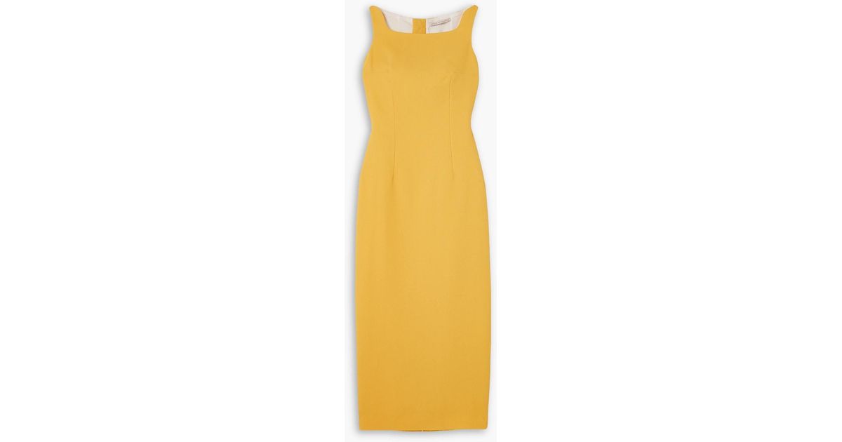 Emilia Wickstead Cleo Cutout Cloqué Midi Dress in Yellow | Lyst UK