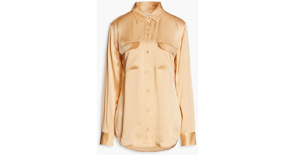 Equipment Signature Washedsilk Shirt in Orange Lyst UK