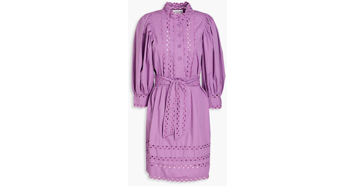 Antik Batik Molly Rickrack-trimmed Cotton-poplin Dress in Purple | Lyst UK