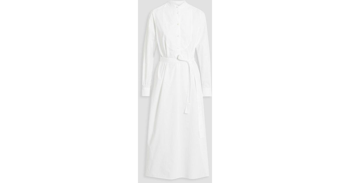 Officine Generale Nelly Cotton-poplin Midi Shirt Dress in White | Lyst