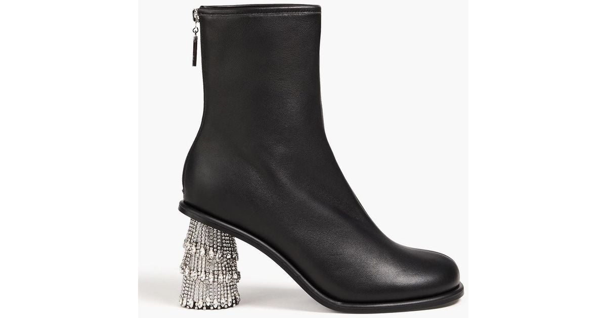 Stine Goya Allison 2.0 Crystal embellished Leather Ankle Boots in Black Lyst Canada
