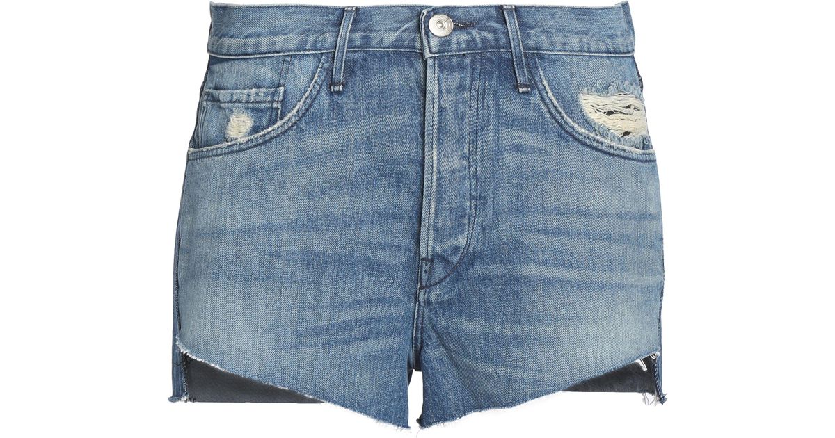 3x1 Faded Denim Shorts Mid Denim in Blue - Lyst