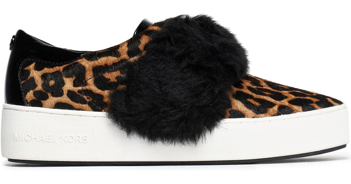 المصحف نجاح كبير بعيد michael michael kors faux fur trimmed leopard print  calf hair slip on sneakers - loudounhorseassociation.org