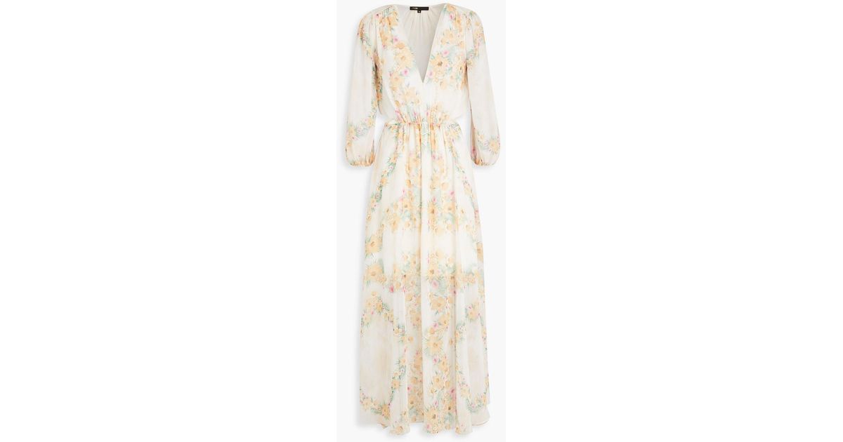 maje chiffon maxi dress Chiffon maxi dress Blue For Women