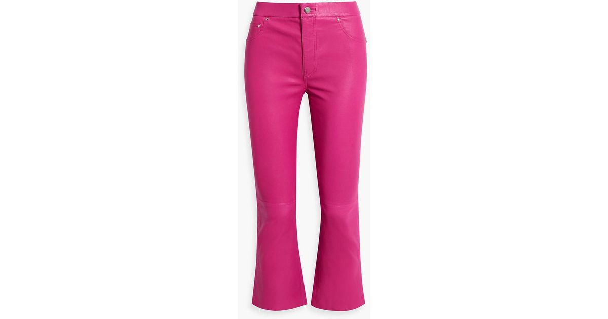Walter Baker Tony Leather Kick-flare Pants in Pink | Lyst