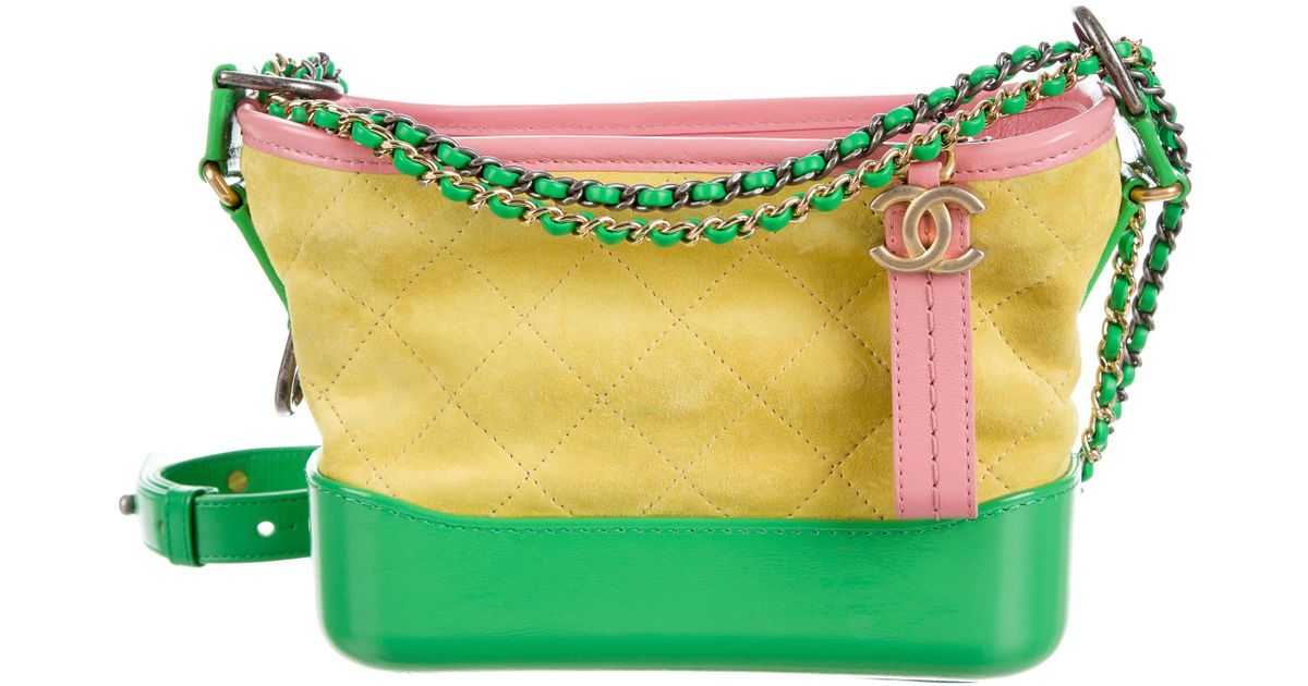 Lyst Chanel 2017 Small Gabrielle Hobo Bag Yellow In Metallic