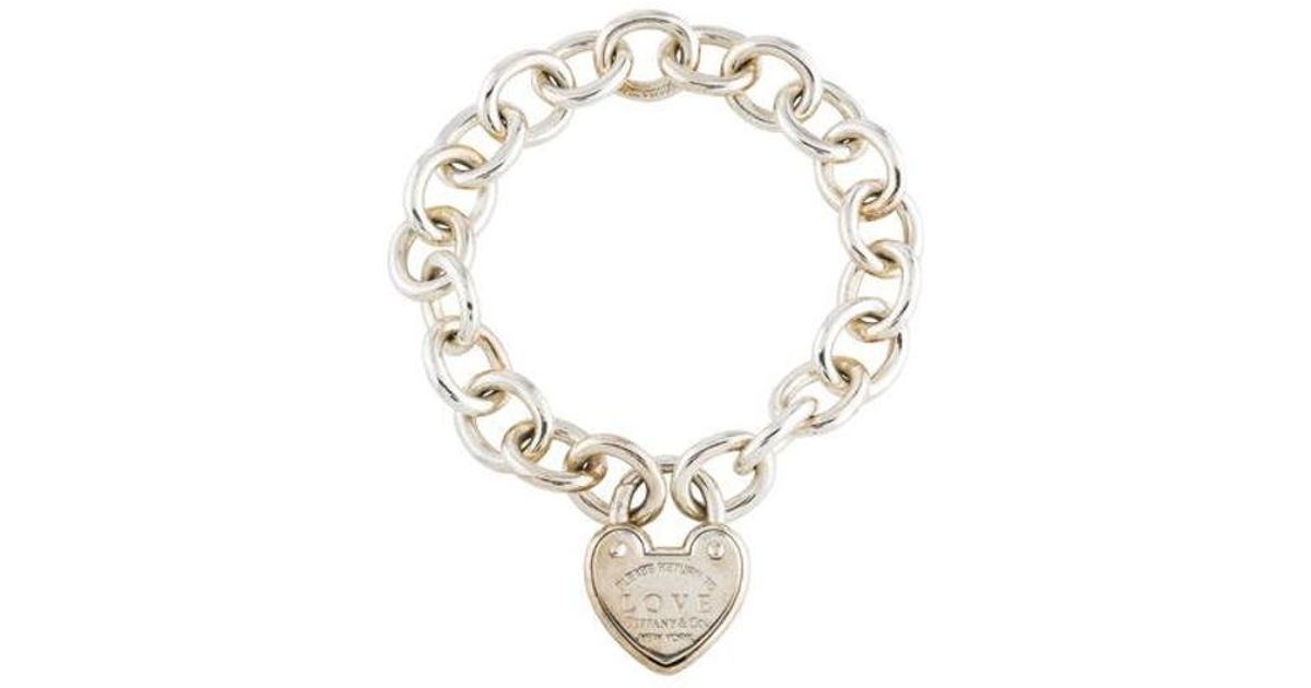 Lyst Tiffany Co Love Lock Bracelet Silver In Metallic