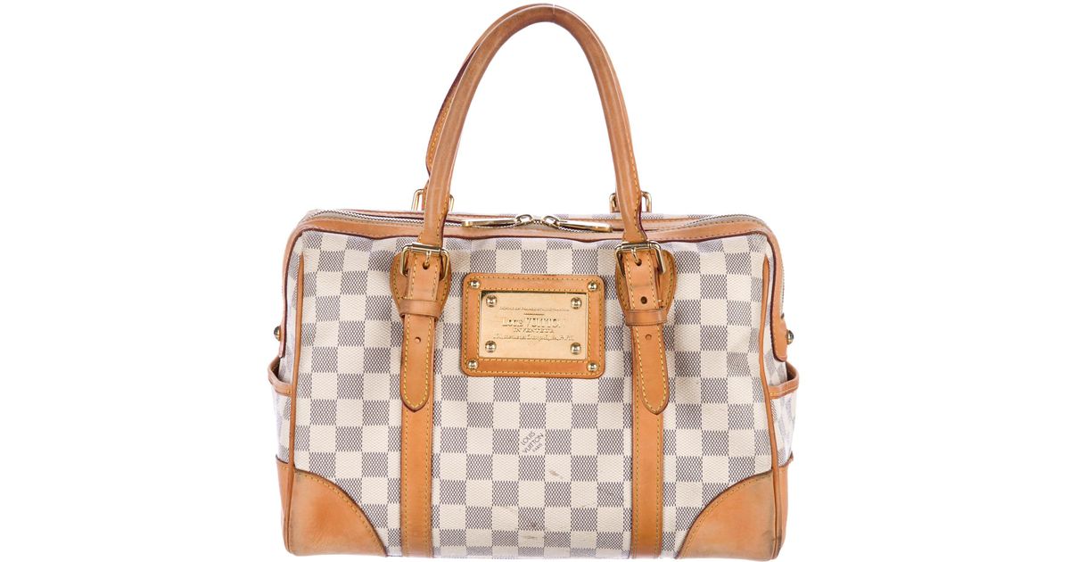 Lyst Louis Vuitton Damier Azur Berkeley Bag White In Natural