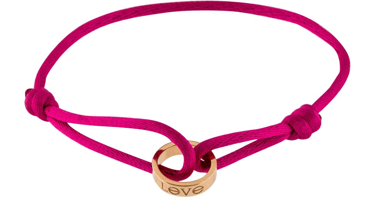 Lyst Cartier Love Cord Bracelet Rose In Metallic