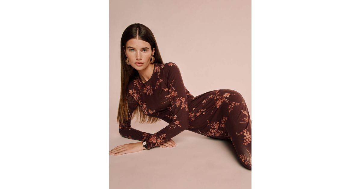 Reformation Tommie Knit Dress in Brown | Lyst